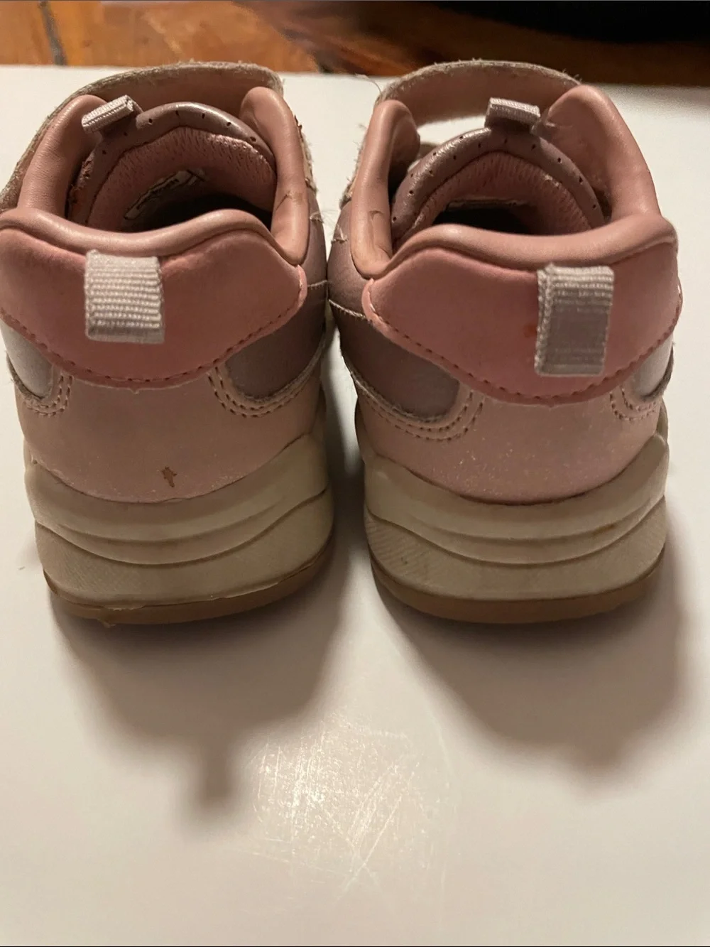 OSHKOSH Toddler Girl Size 10 Pink Purple Athletic Sneakers Hook-and-Loop Strap
